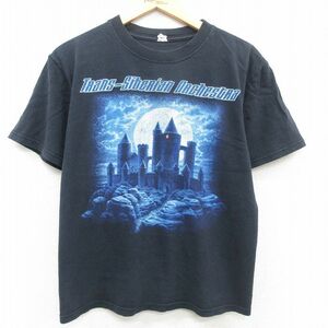 M/古着 半袖 ロック バンド Tシャツ メンズ トランスシベリアンオーケストラ コットン クルーネック 黒 ブラック 23apr28 中古