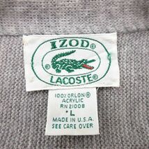 XL/古着 ラコステ LACOSTE IZOD 長袖 ブランド ニット カーディガン メンズ 90s ワンポイントロゴ アクリル グレー 霜降り 23sep22 中_画像3