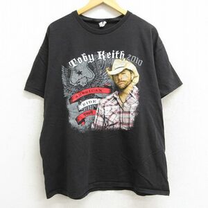 XL/古着 半袖 ロック バンド Tシャツ メンズ トビーキース コットン クルーネック 黒 ブラック 23mar22 中古