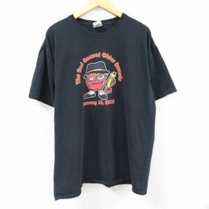 XL/古着 半袖 Tシャツ メンズ シードル アワード 大きいサイズ コットン クルーネック 黒 ブラック 23apr01 中古