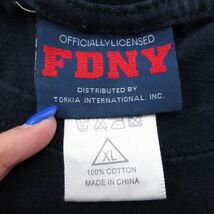 XL/古着 半袖 ビンテージ Tシャツ メンズ 00s FNDY ニューヨーク 大きいサイズ コットン クルーネック 濃紺 ネイビー 23jul03 中古_画像3