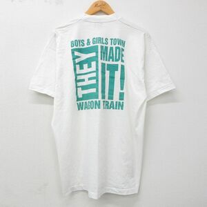 XL/古着 半袖 ビンテージ Tシャツ メンズ 90s ミズーリ WAGON TRAIN クルーネック 白 ホワイト 23jul12 中古