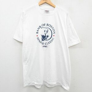 XL/古着 半袖 ビンテージ Tシャツ メンズ 90s ボストン ゴルフ クルーネック 白 ホワイト 23jul07 中古