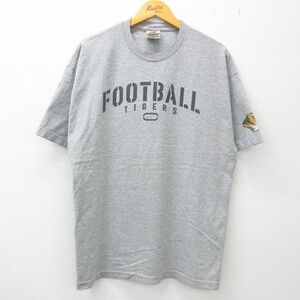 XL/古着 ナイキ NIKE 半袖 ビンテージ Tシャツ メンズ 00s フットボール タイガース クルーネック グレー 霜降り 23jul06 中古