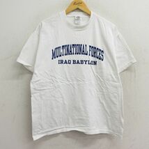 XL/古着 半袖 ビンテージ Tシャツ メンズ 00s MULTINATIONAL FORCES コットン クルーネック 白 ホワイト 23jul24 中古_画像1