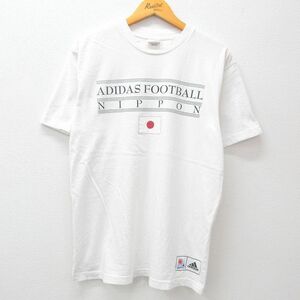 L/古着 アディダス adidas 半袖 ビンテージ Tシャツ メンズ 00s FIFA ワールドカップ サッカー コットン クルーネック 白 ホワイト spe