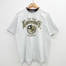 XL/古着 半袖 ビンテージ Tシャツ メンズ 90s フォートローダーデール フロリダ クルーネック 薄グレー 霜降り他 spe 23jul22 中古_画像1