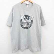 XL/古着 半袖 ビンテージ Tシャツ メンズ 00s ディズニー ミッキー メッシュ地 大きいサイズ クルーネック グレー 霜降り spe 23jul29_画像1