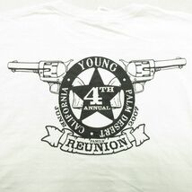 XL/古着 半袖 ビンテージ Tシャツ メンズ 00s 銃 FAMILY REUNION カリフォルニア 大きいサイズ コットン クルーネック 白 ホワイト 23j_画像4