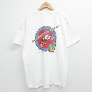 XL/古着 半袖 ビンテージ Tシャツ メンズ 00s サイクリング 自転車 大きいサイズ コットン クルーネック 白 ホワイト 23jul27 中古