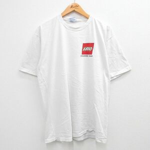 XL/古着 半袖 ビンテージ Tシャツ メンズ 90s レゴ ボランティア コットン クルーネック 白 ホワイト spe 23aug04 中古