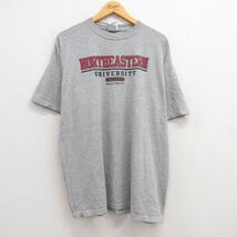 XL/古着 チャンピオン champion 半袖 ビンテージ Tシャツ メンズ 00s ノースイースタン 大学 大きいサイズ クルーネック グレー 霜降り_画像1