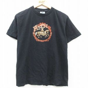 M/古着 半袖 ビンテージ ロック バンド Tシャツ メンズ 00s フィンチ コットン クルーネック 黒 ブラック 23jul01 中古