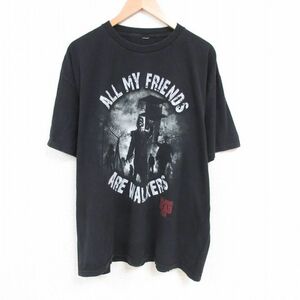 XL/古着 半袖 Tシャツ メンズ ドラマ ウォーキングデッド 大きいサイズ クルーネック 黒 ブラック 23jul03 中古