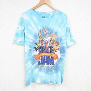 XL/古着 半袖 Tシャツ メンズ スペースジャム ルーニーテューンズ LOONEY TUNES ダフィーダック ワイリーコヨーテ 大きいサイズ クルー