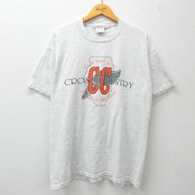 XL/古着 半袖 ビンテージ Tシャツ メンズ 90s ナイルズウエスト クロスカントリー クルーネック 薄グレー 霜降り 23apr24 中古_画像1