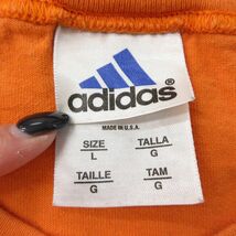 XL/古着 アディダス adidas ビンテージ ノースリーブ Tシャツ メンズ 90s ビッグロゴ 大きいサイズ コットン クルーネック オレンジ 01_画像5