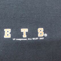 XL/古着 リー Lee 半袖 ビンテージ Tシャツ メンズ 00s MLB ニューヨークメッツ 大きいサイズ コットン クルーネック 黒 ブラック メジ_画像3