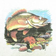 L/古着 ビンテージ ノースリーブ Tシャツ メンズ 90s 魚 RENEGADE コットン クルーネック 薄グレー 霜降り 23jul14 中古_画像2