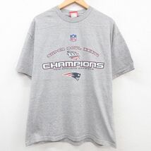 XL/古着 リーボック 半袖 ビンテージ Tシャツ メンズ 00s NFL ニューイングランドペイトリオッツ クルーネック グレー 霜降り アメフト_画像1