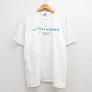 XL/古着 半袖 ビンテージ Tシャツ メンズ 00s express wireless コットン クルーネック 白 ホワイト 23jul06 中古