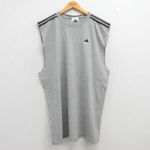 XL/古着 アディダス adidas ビンテージ ノースリーブ Tシャツ メンズ 90s ワンポイントロゴ 大きいサイズ ロング丈 コットン クルーネ