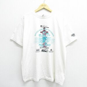 XL/古着 半袖 ビンテージ Tシャツ メンズ 00s 自転車 企業広告 白 ホワイト 23may23 中古