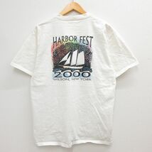 XL/古着 リー Lee 半袖 ビンテージ Tシャツ メンズ 00s HARBOR FEST ヨット ニューヨーク コットン クルーネック 白系 ホワイト 23mar2_画像1