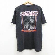 L/古着 マジェスティック 半袖 ビンテージ Tシャツ メンズ 00s MLB ニューヨークメッツ コットン クルーネック 黒 ブラック メジャーリ_画像2