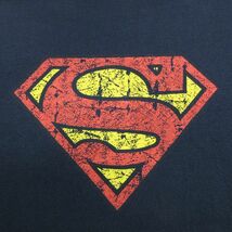 XL/古着 半袖 ビンテージ Tシャツ メンズ 00s DCコミックス スーパーマン コットン クルーネック 紺 ネイビー 23apr12 中古_画像2