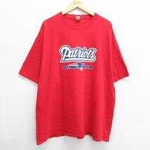 XL/古着 半袖 ビンテージ Tシャツ メンズ 00s NFL ニューイングランドペイトリオッツ 大きいサイズ コットン クルーネック 赤 レッド_画像1