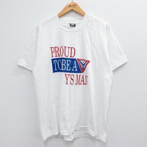 XL/古着 半袖 ビンテージ Tシャツ メンズ 80s PROUD メンズクラブ クルーネック 白 ホワイト 23jul04 中古