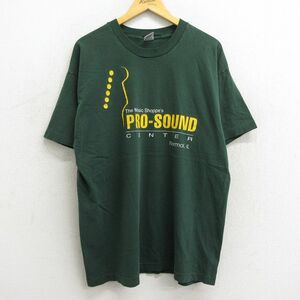 XL/古着 半袖 ビンテージ Tシャツ メンズ 90s サウンド ミュージック 大きいサイズ コットン クルーネック 緑 グリーン 23jun27 中古