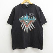 XL/古着 半袖 ビンテージ Tシャツ メンズ 90s 羽 黄 イエロー レッチワース コットン クルーネック 黒 ブラック 23may29 中古_画像1