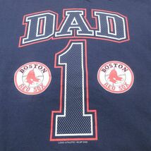 XL/古着 半袖 ビンテージ Tシャツ メンズ 00s MLB ボストンレッドソックス DAD コットン クルーネック 紺 ネイビー メジャーリーグ ベ_画像2