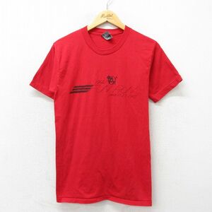 S/古着 半袖 ビンテージ Tシャツ 80s ペンギン 赤 レッド 23may26 中古 メンズ