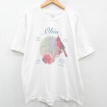 XL/古着 半袖 ビンテージ Tシャツ メンズ 00s オハイオ 鳥 大きいサイズ コットン クルーネック 白 ホワイト 23jun22 中古_画像1