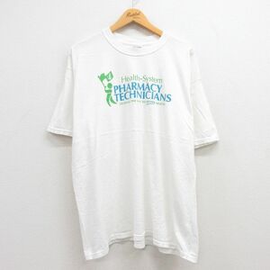 XL/古着 半袖 ビンテージ Tシャツ メンズ 00s PHARMACY 大きいサイズ コットン クルーネック 白 ホワイト 23jul06 中古