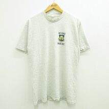 L/古着 半袖 ビンテージ Tシャツ メンズ 00s ミリタリー エアフォース ジュニア クルーネック 薄グレー 霜降り 23jul27 中古_画像1