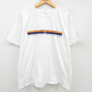 XL/古着 半袖 ビンテージ Tシャツ メンズ 00s ARIZONA 大きいサイズ コットン クルーネック 白 ホワイト 23jul29 中古