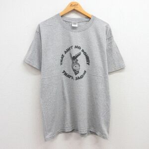 XL/古着 半袖 ビンテージ Tシャツ メンズ 00s ロバ DONKEY クルーネック グレー 霜降り 23aug08 中古