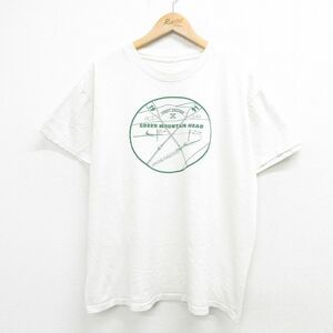 XL/古着 半袖 ビンテージ Tシャツ メンズ 90s グリーンマウンテンヘッド クルーネック 白 ホワイト 23aug24 中古