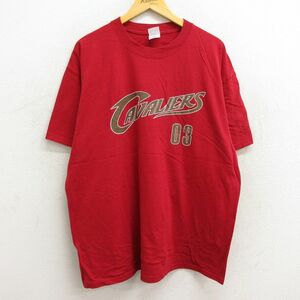 XL/古着 半袖 ビンテージ Tシャツ メンズ 00s クリーブランドキャバリアーズ 03 バスケットボール 大きいサイズ コットン クルーネック