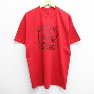 XL/古着 半袖 ビンテージ Tシャツ メンズ 00s アーカンソー チーム 野球 クルーネック 赤 レッド 23jul13 中古