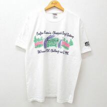 XL/古着 半袖 ビンテージ Tシャツ メンズ 90s 企業広告 ベーグルベーカリー 大きいサイズ クルーネック 白 ホワイト 23jul07 中古_画像1