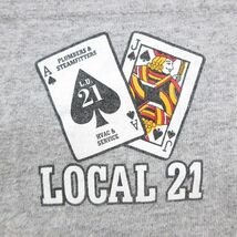 L/古着 半袖 ビンテージ Tシャツ メンズ 00s LOCAL21 トランプ 胸ポケット付き クルーネック グレー 霜降り 23jul28 中古_画像3