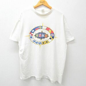 XL/古着 半袖 ビンテージ Tシャツ メンズ 90s スーパーボウル サンディエゴ 大きいサイズ コットン クルーネック 白 ホワイト 23aug16