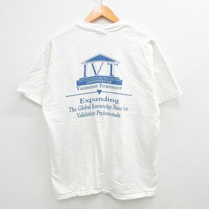 L/古着 ヘインズ 半袖 ビンテージ Tシャツ メンズ 90s IVT コットン クルーネック 白 ホワイト 23aug08 中古