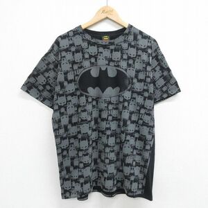 XL/古着 半袖 ビンテージ Tシャツ メンズ 00s バットマン BATMAN DCコミックス コットン クルーネック 黒 ブラック spe 23aug28 中古
