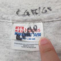 XL/古着 ヘインズ 半袖 ビンテージ Tシャツ メンズ 90s コカコーラ カウボーイ 馬 クルーネック 薄グレー 霜降り spe 23aug18 中古_画像6